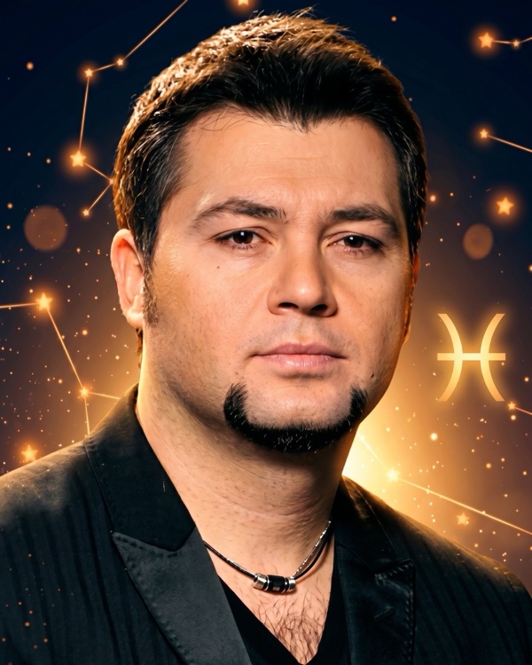 Алексей Чумаков — портрет для фан-превью эпизода шоу «Натальная карта» с разбором его натальной карты (Рыбы, Луна в Близнецах)