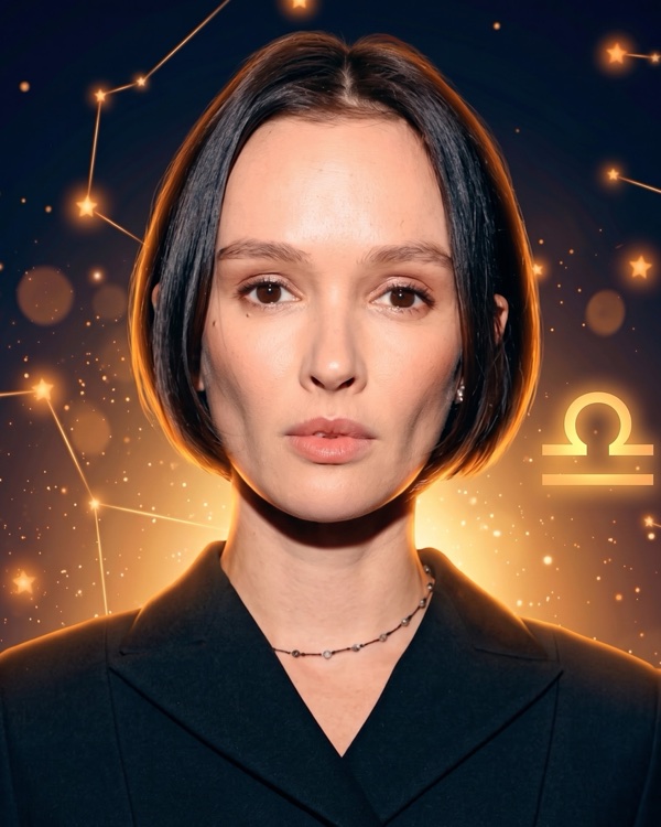 Паулина Андреева — портрет для фан-превью эпизода шоу «Натальная карта» с разбором натальной карты актрисы, сценаристки и режиссёра (Весы, Луна в Скорпионе)