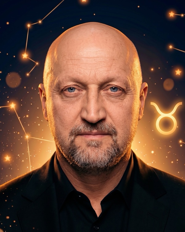 Гоша Куценко — портрет с глифом Тельца для фан-превью эпизода шоу «Натальная карта» с разбором натальной карты актёра, певца и продюсера (Телец, Луна в Весах)