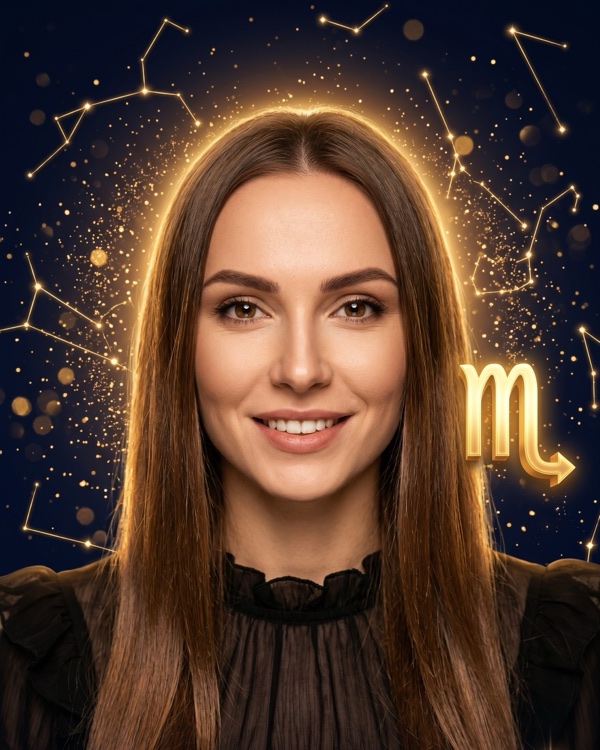 MONA (Дарья Кустовская) — портрет для фан-превью эпизода шоу «Натальная карта» с разбором её натальной карты (Скорпион, Луна в Деве)