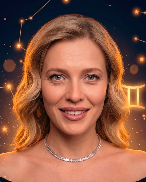 Анна Немченко — портрет для фан-превью эпизода шоу «Натальная карта» с разбором натальной карты певицы, актрисы и блогера (Близнецы, Луна в Козероге)
