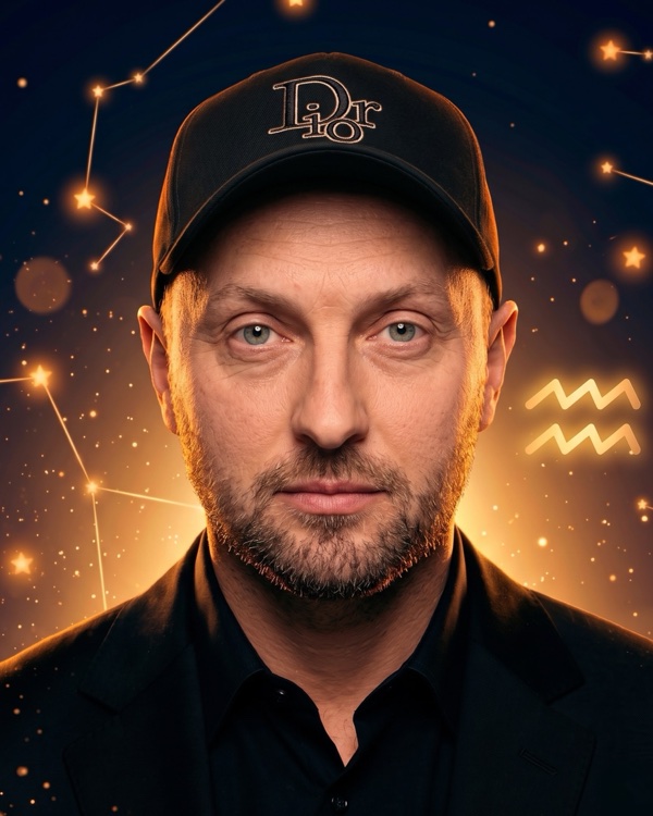Александр Зубарев (Zubarefff) — портрет для фан-превью эпизода шоу «Натальная карта» с разбором натальной карты тиктокера, стримера и хореографа (Водолей, Луна в Деве)